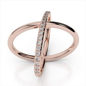 18k Rose gold plated criss cross ring